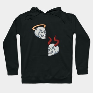 angel and devil skull Hoodie